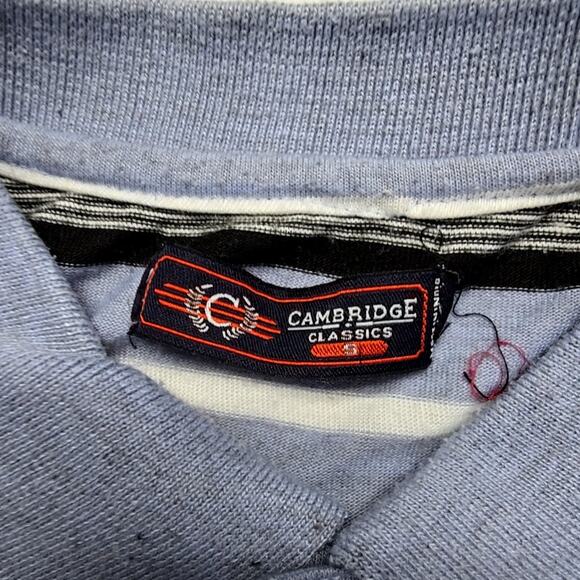 Vintage Cambridge Classics Polo Blue Striped Embroidered Logo Shirt 00's - Picture 7 of 10